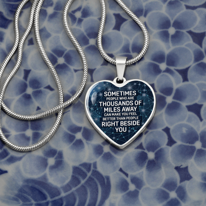 Far away - Graphic Heart Necklace - JustFamilyThings
