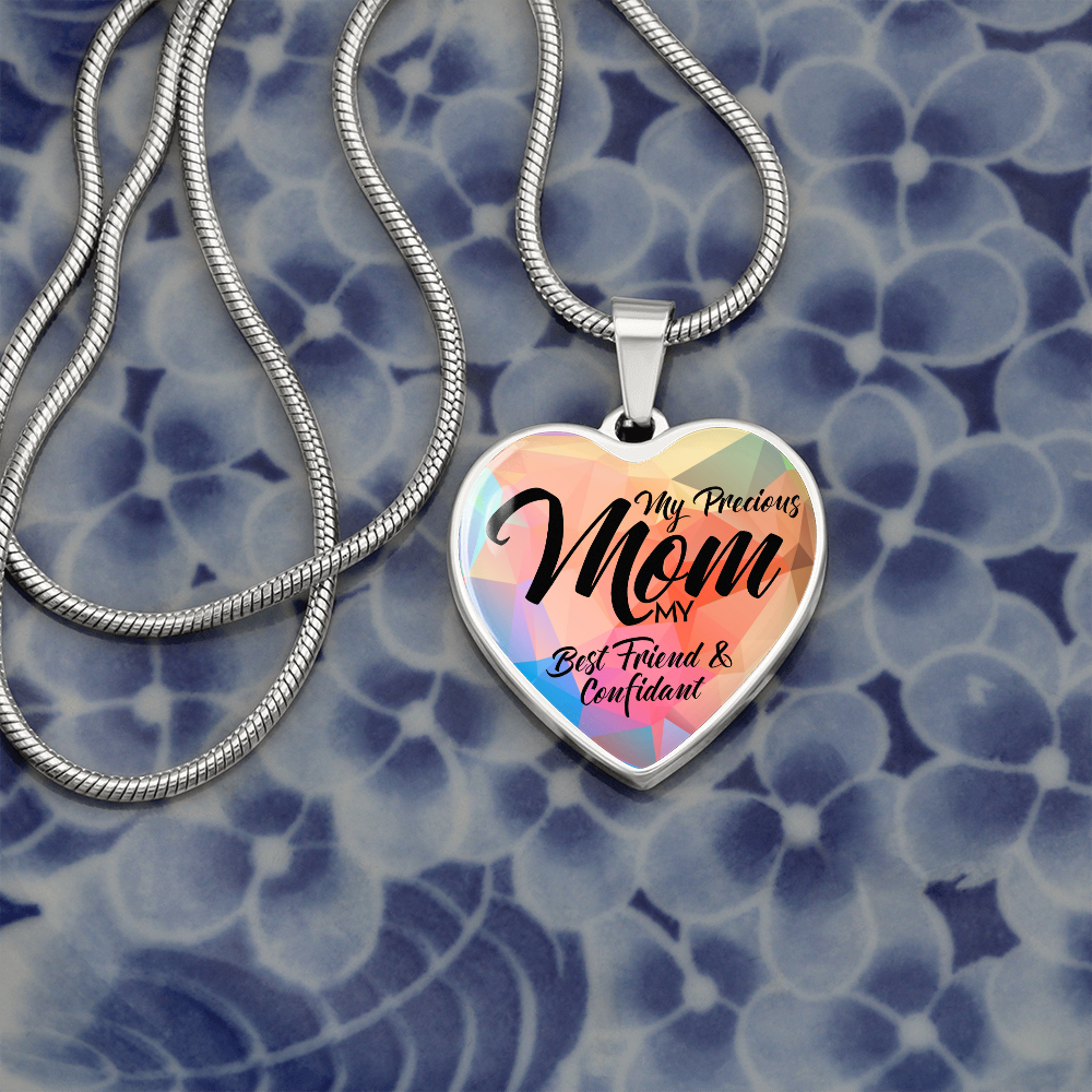 My Precious Mom - Graphic Heart Necklace - JustFamilyThings