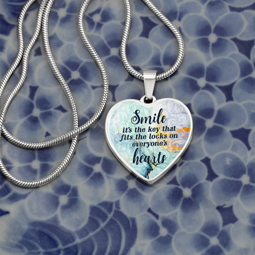 Smile - Graphic Heart Necklace - JustFamilyThings