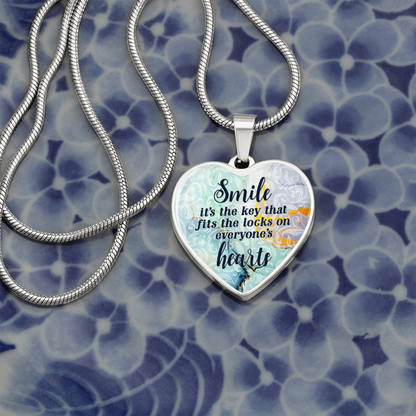 Smile - Graphic Heart Necklace - JustFamilyThings