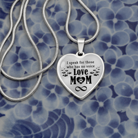 Load image into Gallery viewer, I speak for those who has no voice - Graphic Heart Necklace - JustFamilyThings
