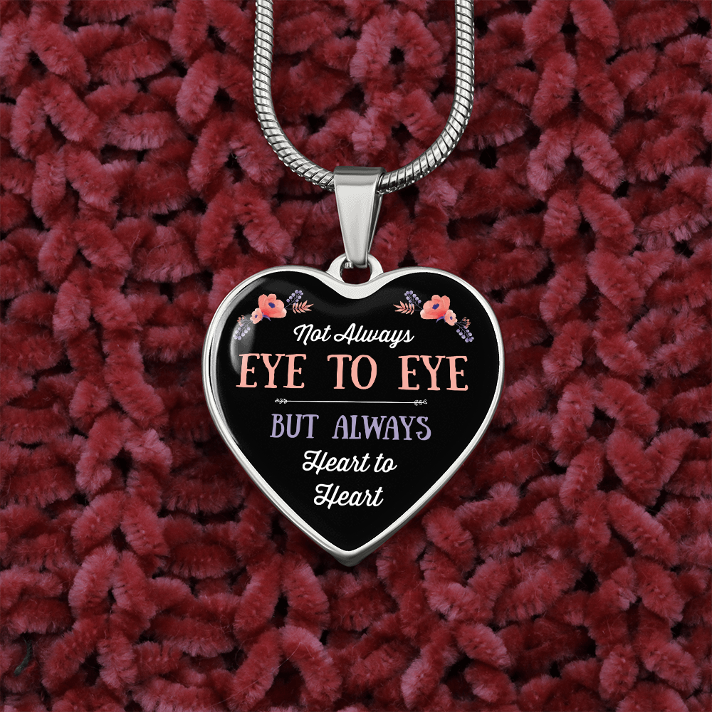 Eye-To-Eye - Graphic Heart Necklace - JustFamilyThings