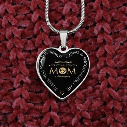 To my amazing mom - Graphic Heart Necklace - JustFamilyThings