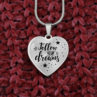 Load image into Gallery viewer, Follow your dreams - Graphic Heart Necklace - JustFamilyThings
