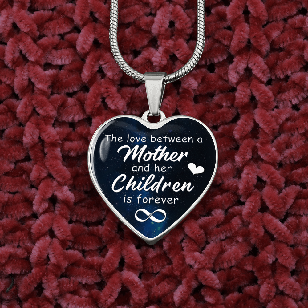 The love between a mother and her children - Graphic Heart Necklace - JustFamilyThings