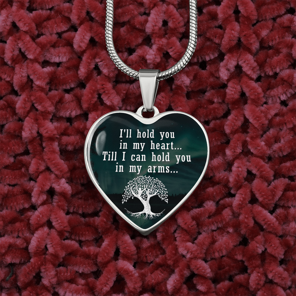 I'll hold you in my heart - Graphic Heart Necklace - JustFamilyThings