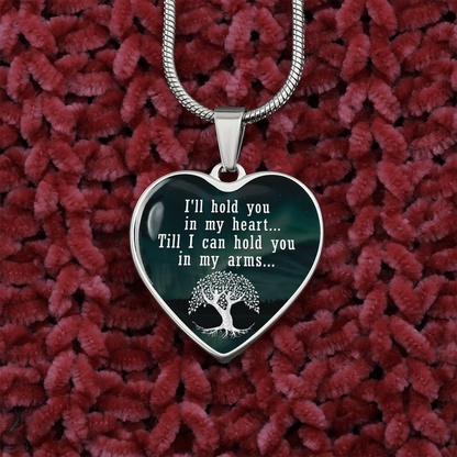I'll hold you in my heart - Graphic Heart Necklace - JustFamilyThings