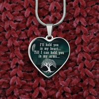Load image into Gallery viewer, I&#39;ll hold you in my heart - Graphic Heart Necklace - JustFamilyThings

