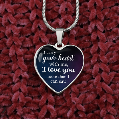 I carry your heart with me - Graphic Heart Necklace - JustFamilyThings