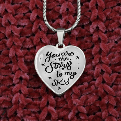 You are the stars to my sky - Graphic Heart Necklace - JustFamilyThings