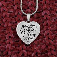 Load image into Gallery viewer, You are the stars to my sky - Graphic Heart Necklace - JustFamilyThings
