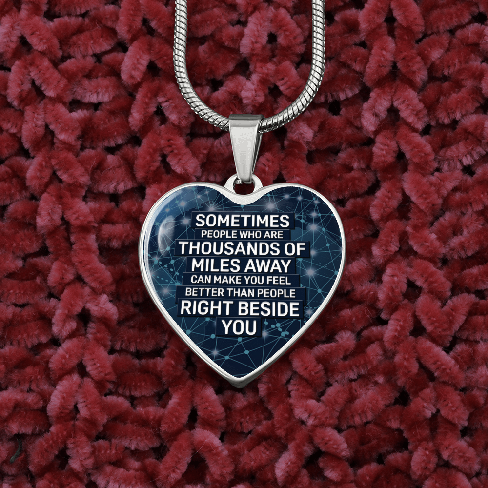 Far away - Graphic Heart Necklace - JustFamilyThings