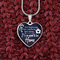 Load image into Gallery viewer, New beginnings, New home - Graphic Heart Necklace - JustFamilyThings
