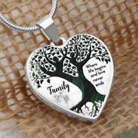 Load image into Gallery viewer, Family, Where life begins - Graphic Heart Necklace - JustFamilyThings
