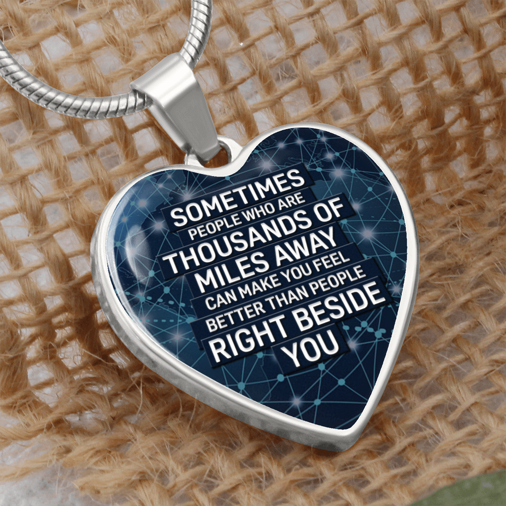Far away - Graphic Heart Necklace - JustFamilyThings
