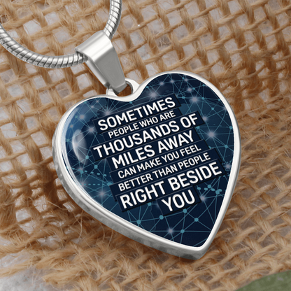 Far away - Graphic Heart Necklace - JustFamilyThings