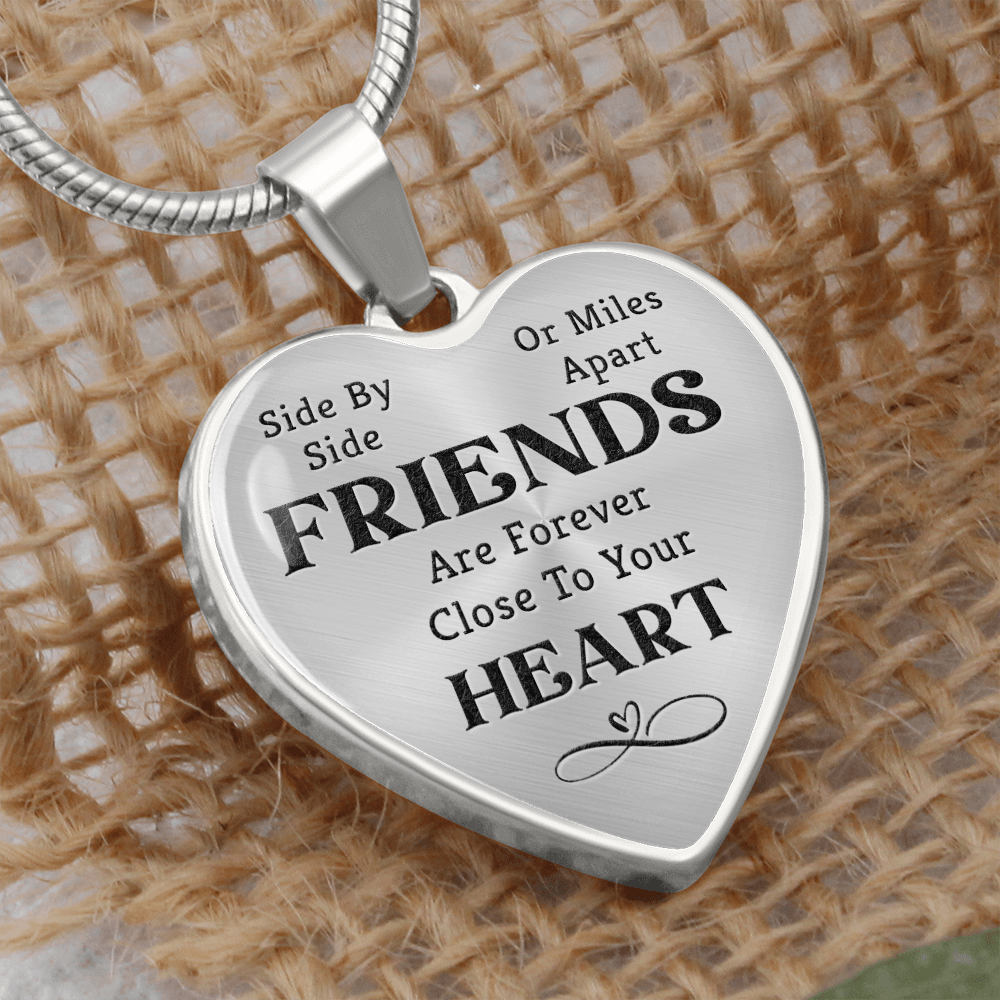 Friends side by side - Graphic Heart Necklace - JustFamilyThings
