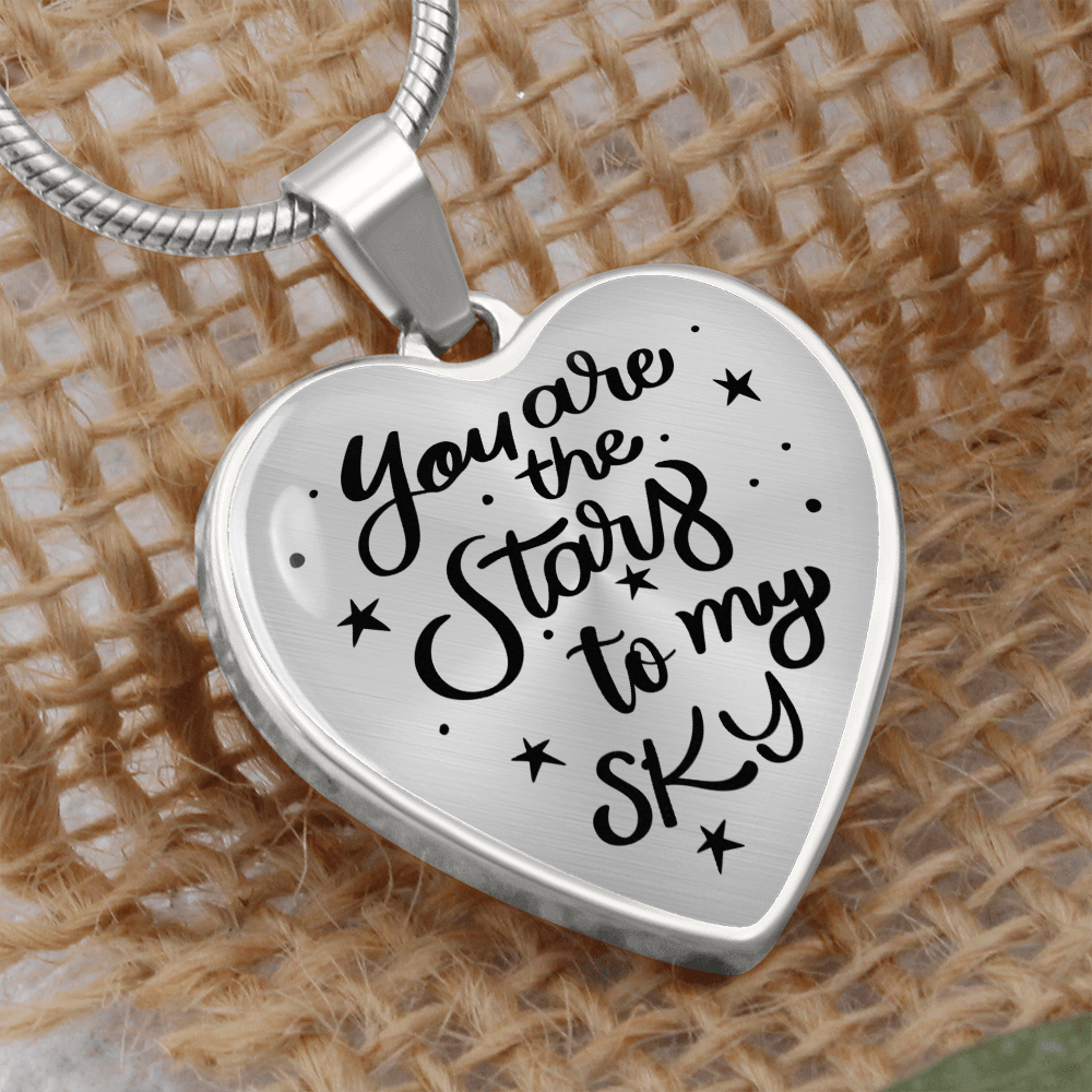 You are the stars to my sky - Graphic Heart Necklace - JustFamilyThings