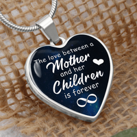 Load image into Gallery viewer, The love between a mother and her children - Graphic Heart Necklace - JustFamilyThings
