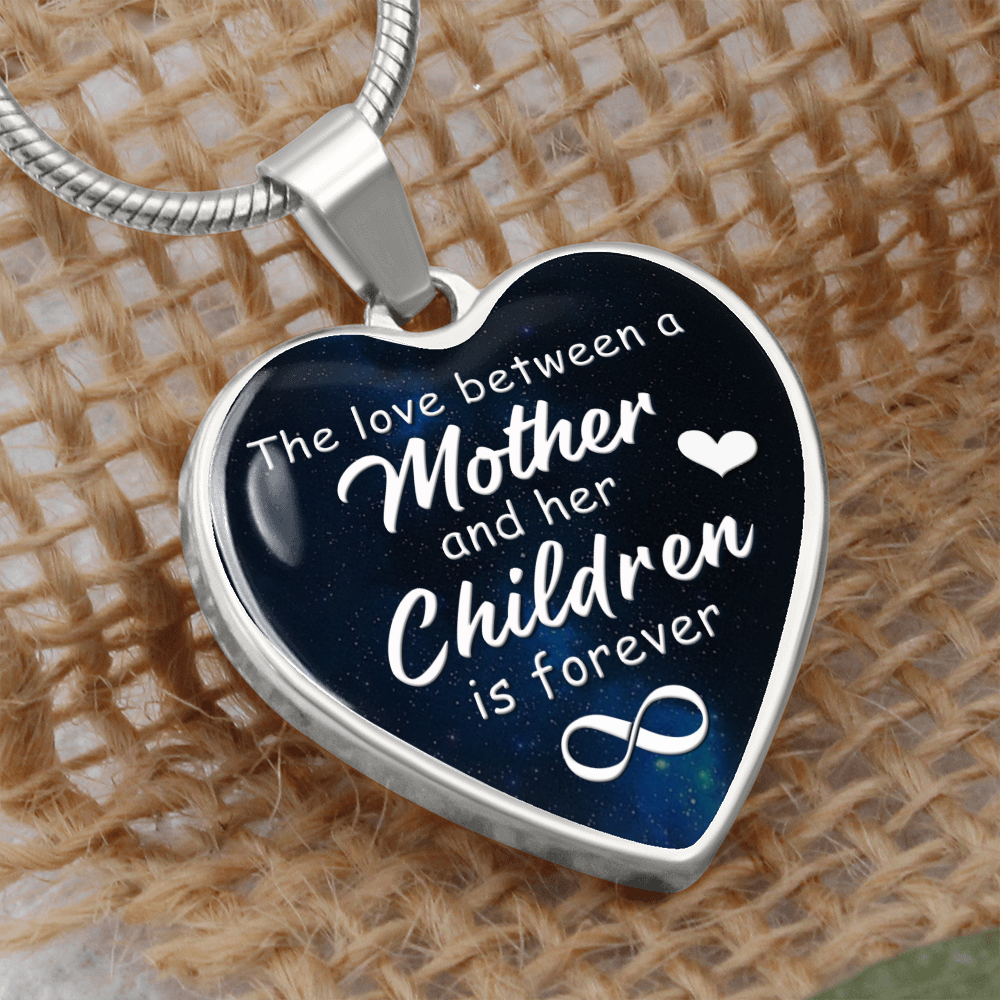 The love between a mother and her children - Graphic Heart Necklace - JustFamilyThings