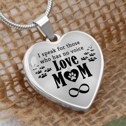 I speak for those who has no voice - Graphic Heart Necklace - JustFamilyThings