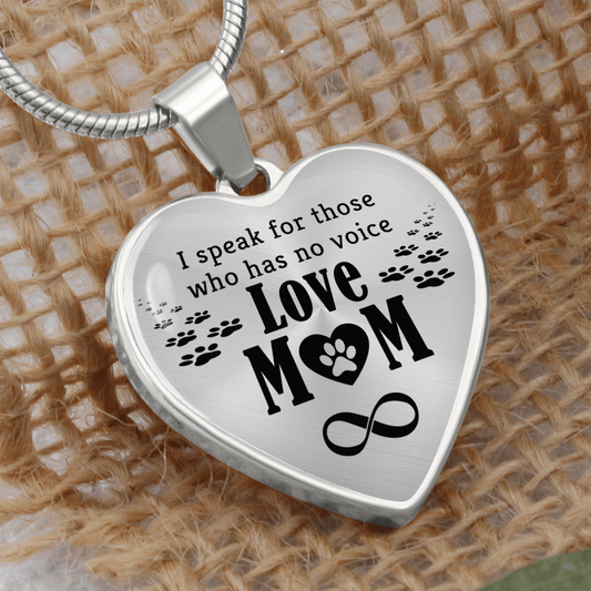 I speak for those who has no voice - Graphic Heart Necklace - JustFamilyThings