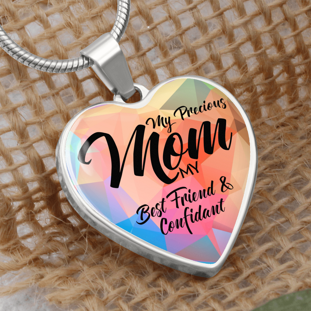 My Precious Mom - Graphic Heart Necklace - JustFamilyThings