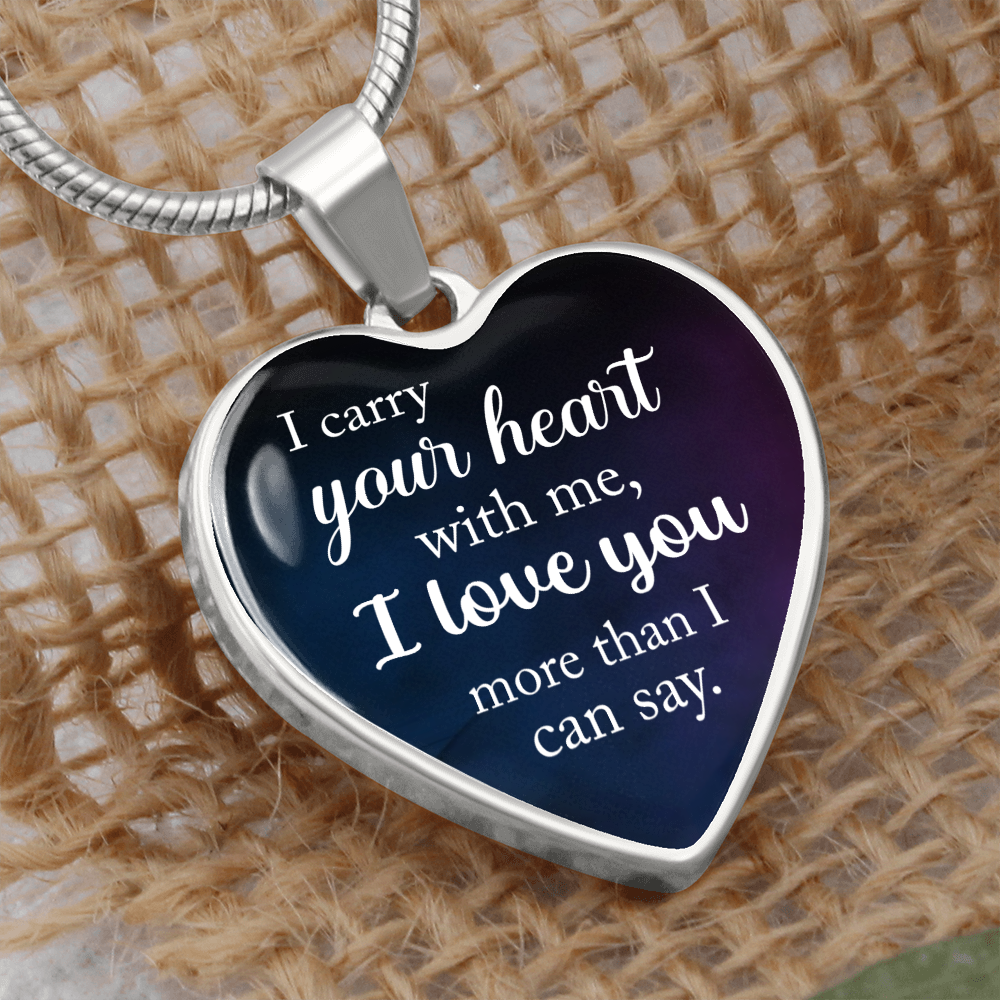 I carry your heart with me - Graphic Heart Necklace - JustFamilyThings