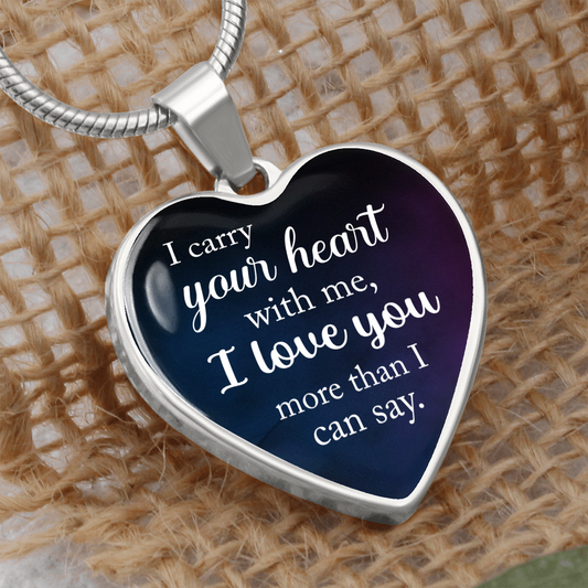 I carry your heart with me - Graphic Heart Necklace - JustFamilyThings