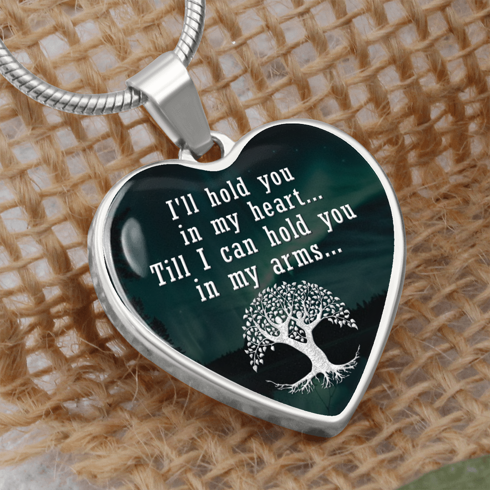 I'll hold you in my heart - Graphic Heart Necklace - JustFamilyThings