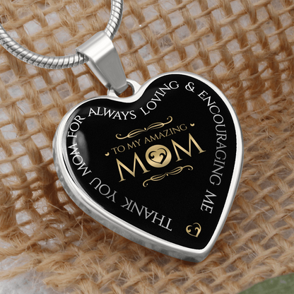 To my amazing mom - Graphic Heart Necklace - JustFamilyThings