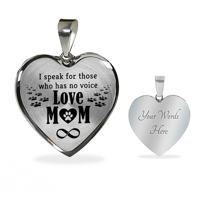 I speak for those who has no voice - Graphic Heart Necklace - JustFamilyThings