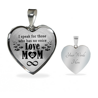 Load image into Gallery viewer, I speak for those who has no voice - Graphic Heart Necklace - JustFamilyThings
