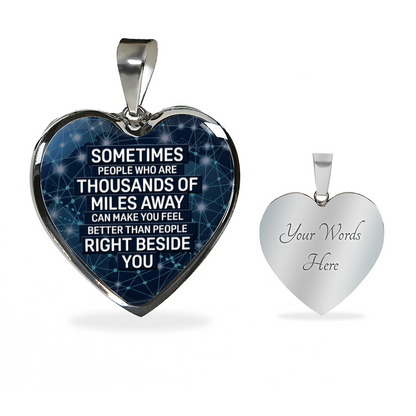 Far away - Graphic Heart Necklace - JustFamilyThings
