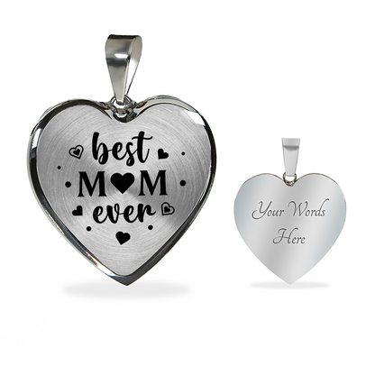 Best mom ever - Graphic Heart Necklace - JustFamilyThings