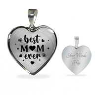Load image into Gallery viewer, Best mom ever - Graphic Heart Necklace - JustFamilyThings
