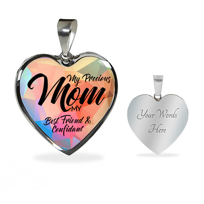 My Precious Mom - Graphic Heart Necklace - JustFamilyThings