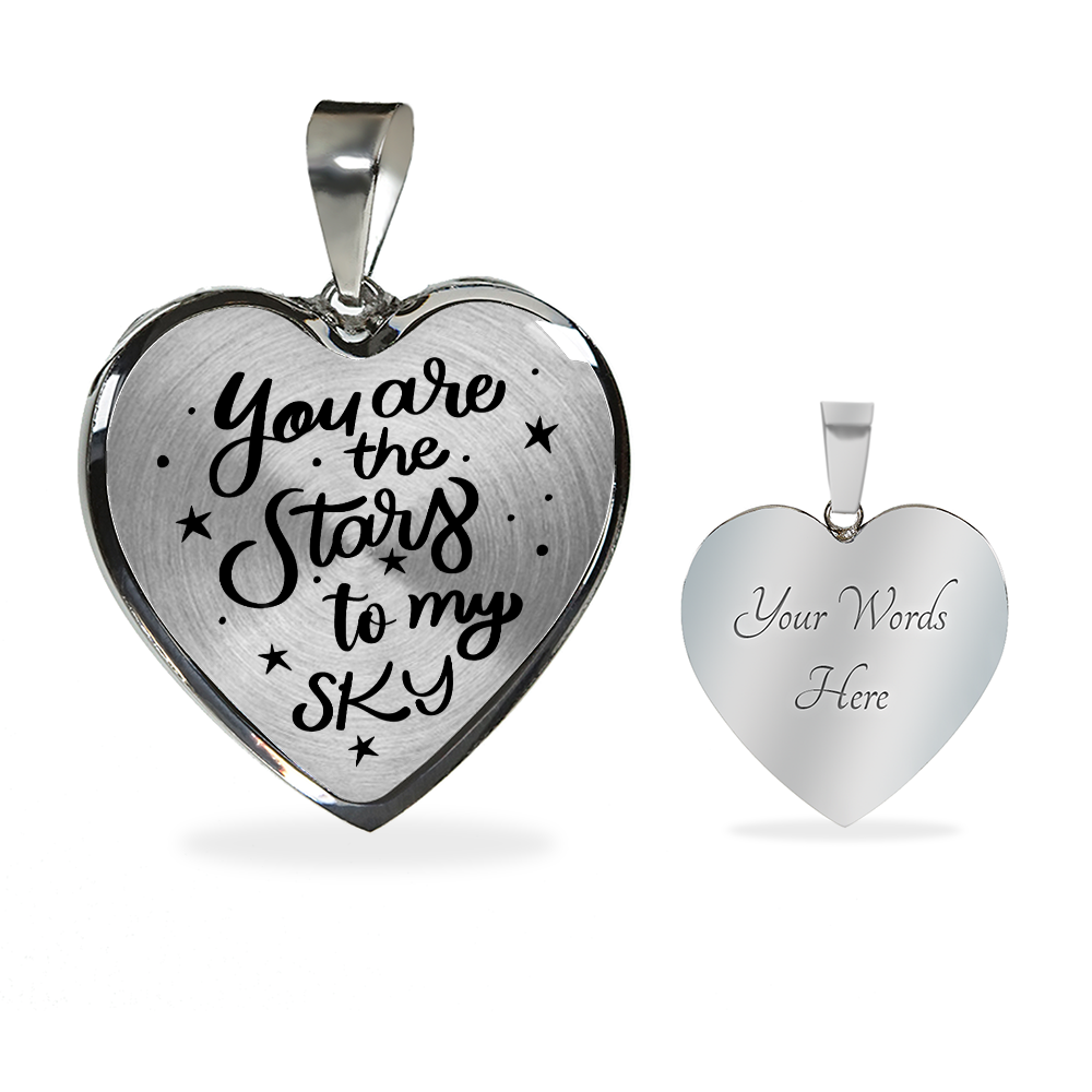 You are the stars to my sky - Graphic Heart Necklace - JustFamilyThings