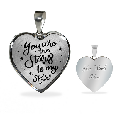 You are the stars to my sky - Graphic Heart Necklace - JustFamilyThings