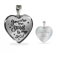 Load image into Gallery viewer, You are the stars to my sky - Graphic Heart Necklace - JustFamilyThings
