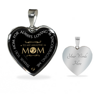 Load image into Gallery viewer, To my amazing mom - Graphic Heart Necklace - JustFamilyThings
