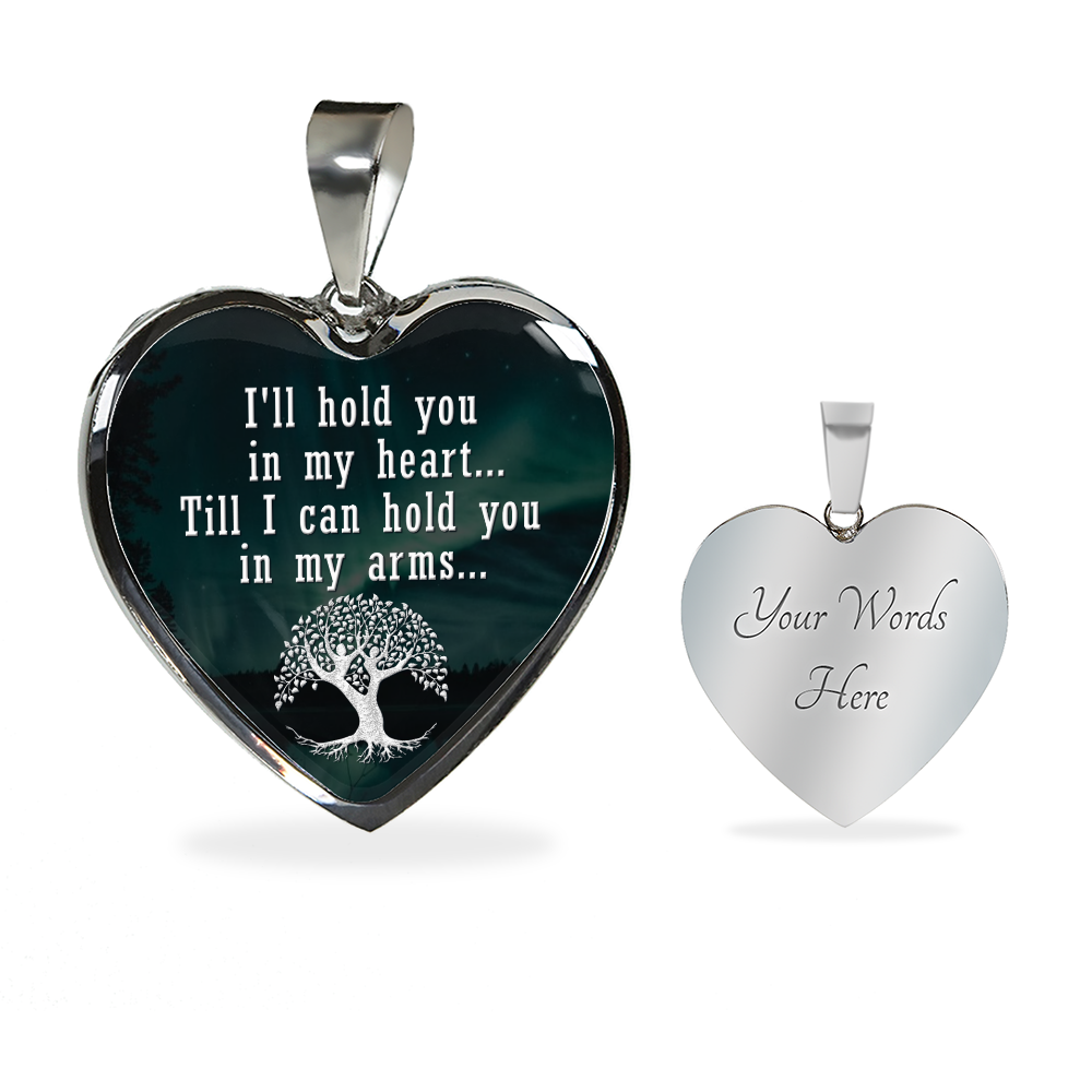 I'll hold you in my heart - Graphic Heart Necklace - JustFamilyThings