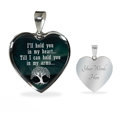 I'll hold you in my heart - Graphic Heart Necklace - JustFamilyThings