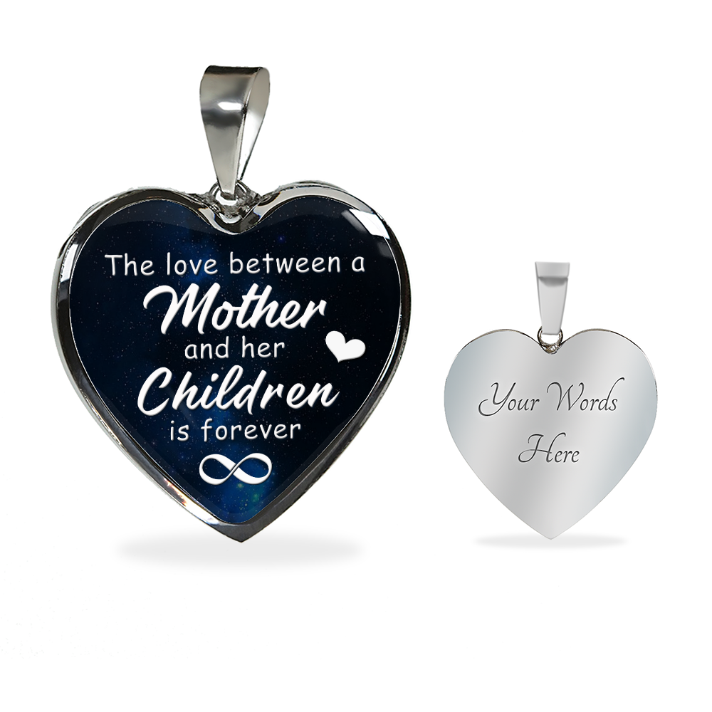 The love between a mother and her children - Graphic Heart Necklace - JustFamilyThings