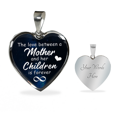 The love between a mother and her children - Graphic Heart Necklace - JustFamilyThings