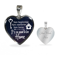 Load image into Gallery viewer, New beginnings, New home - Graphic Heart Necklace - JustFamilyThings
