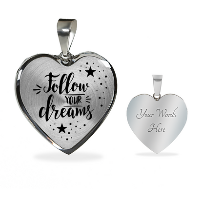 Follow your dreams - Graphic Heart Necklace - JustFamilyThings