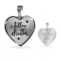 Load image into Gallery viewer, Follow your dreams - Graphic Heart Necklace - JustFamilyThings
