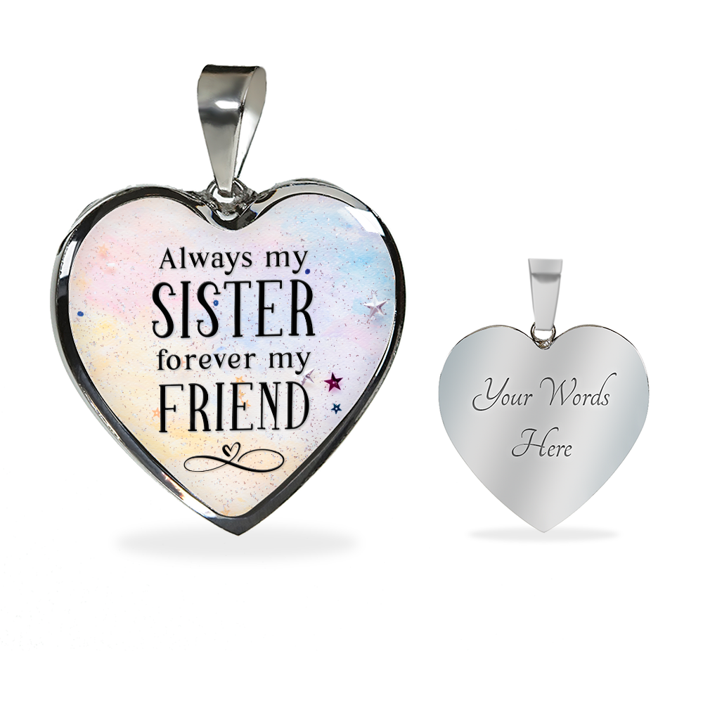 Always my sister - Graphic Heart Necklace - JustFamilyThings