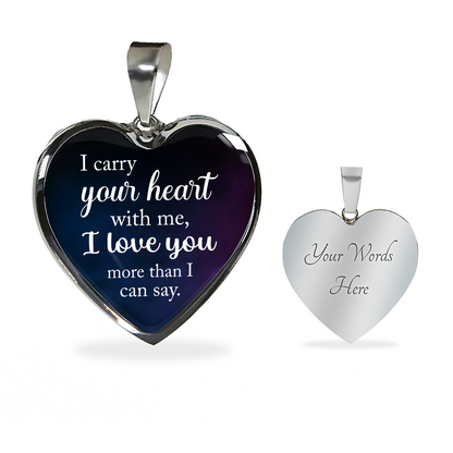 I carry your heart with me - Graphic Heart Necklace - JustFamilyThings